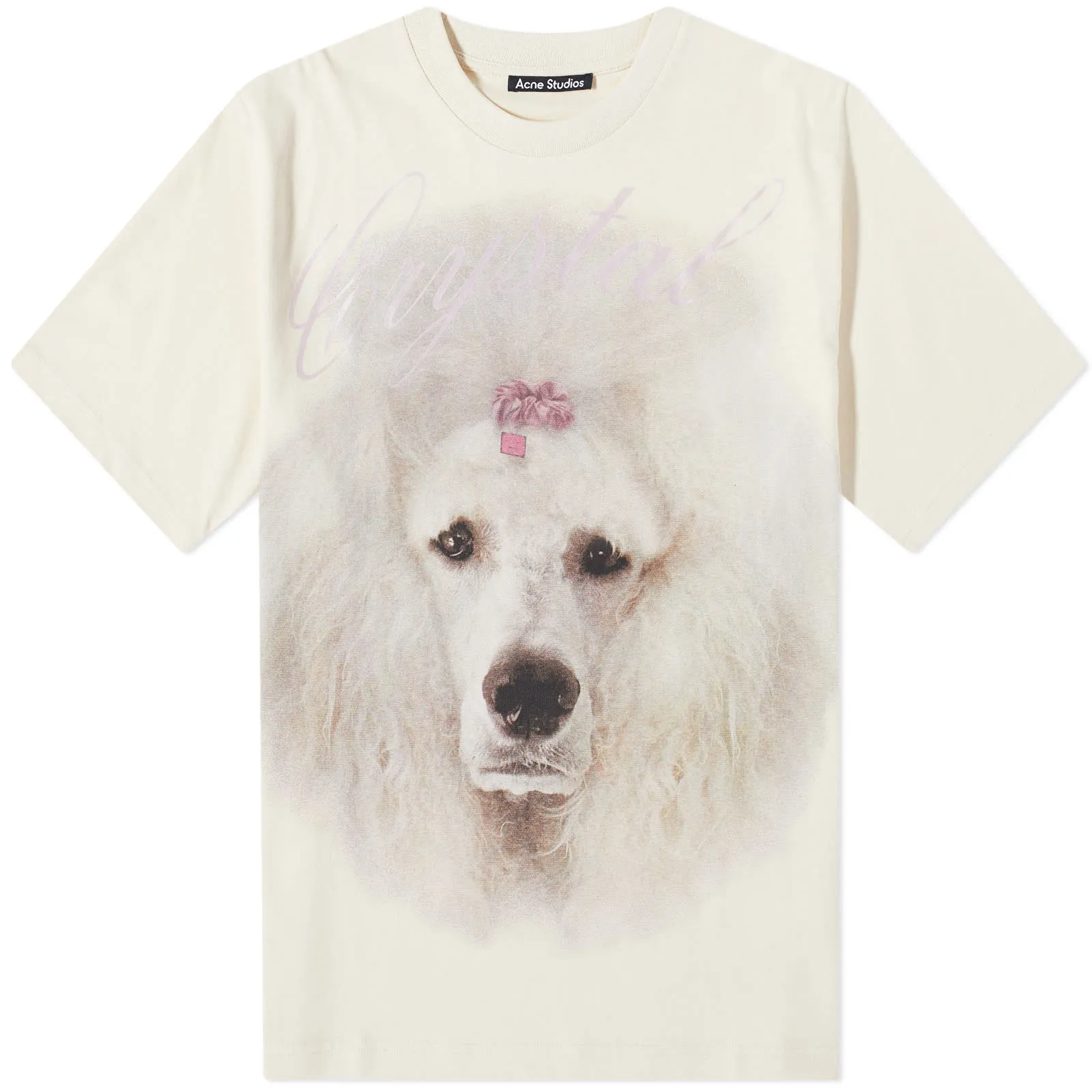 Acne Studios Exford Dog Face T-ShirtPorcelain White