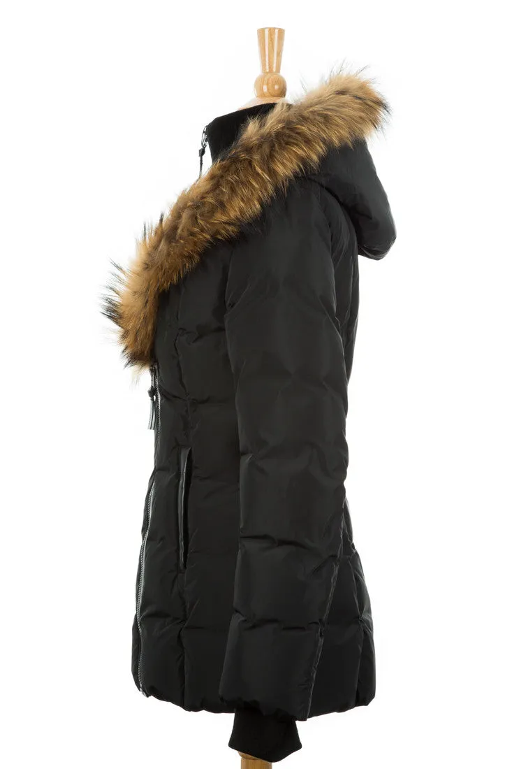 Adali Puffer Coat With Fur Trim