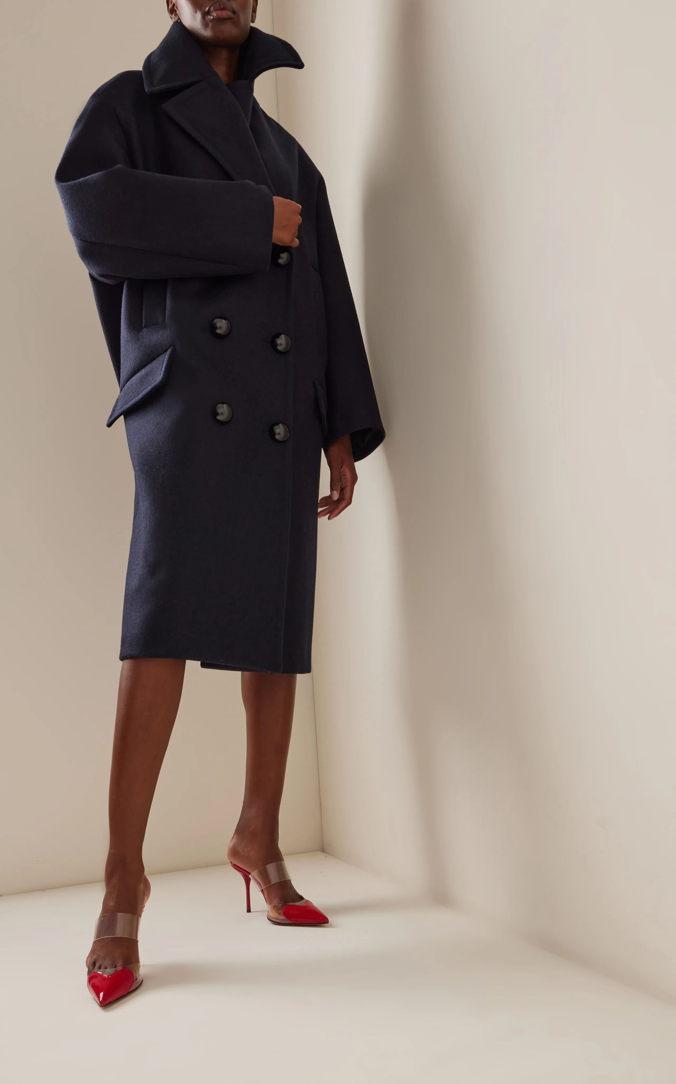 ALAÏA Maxi Wool Caban Coat