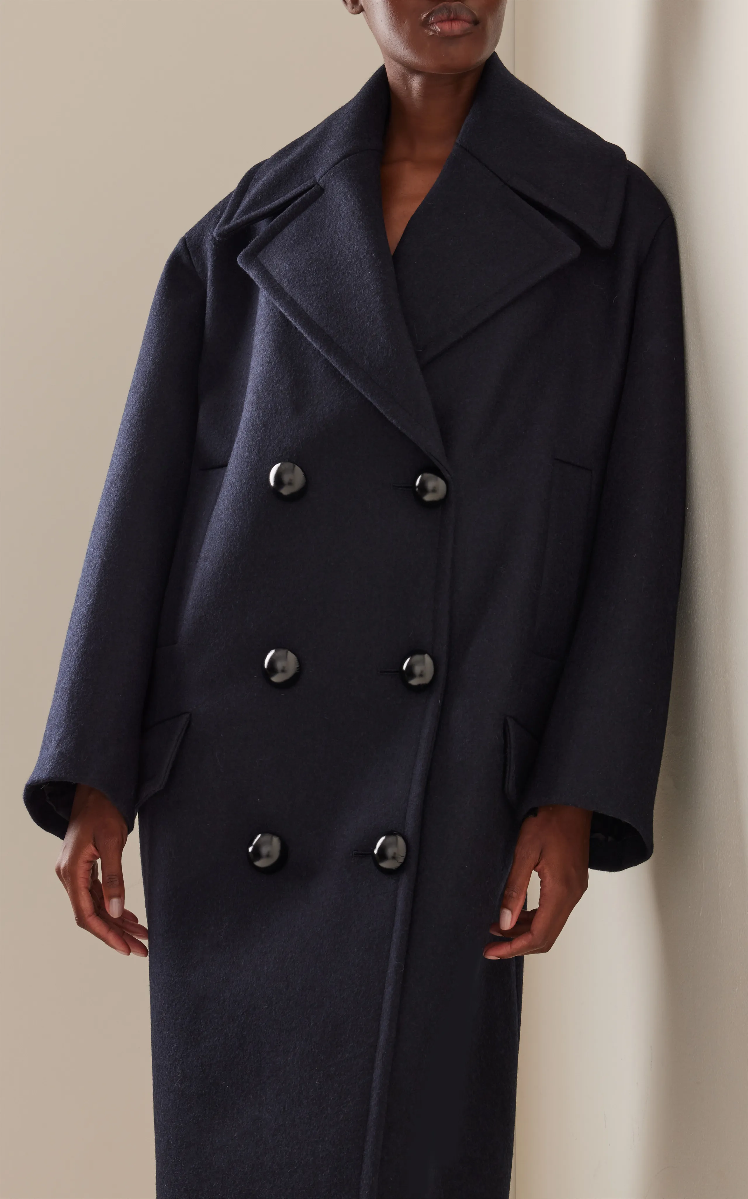 ALAÏA Maxi Wool Caban Coat