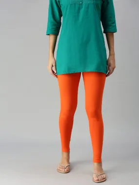 Ankle Length Leggings Cotton-Orange