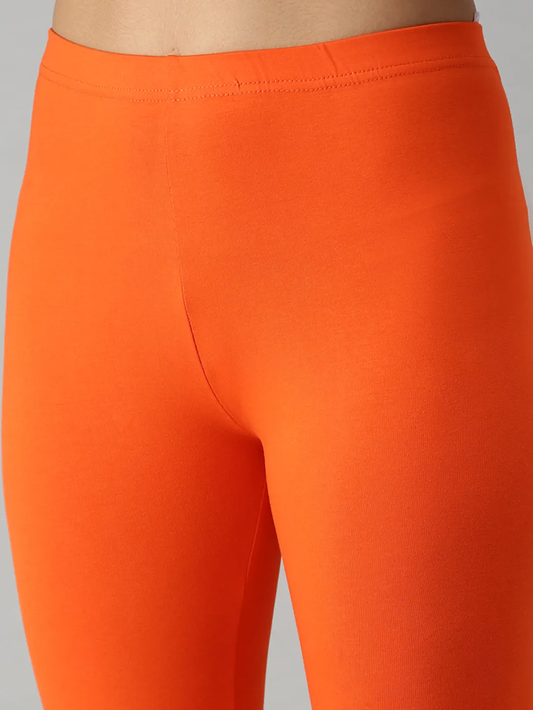 Ankle Length Leggings Cotton-Orange