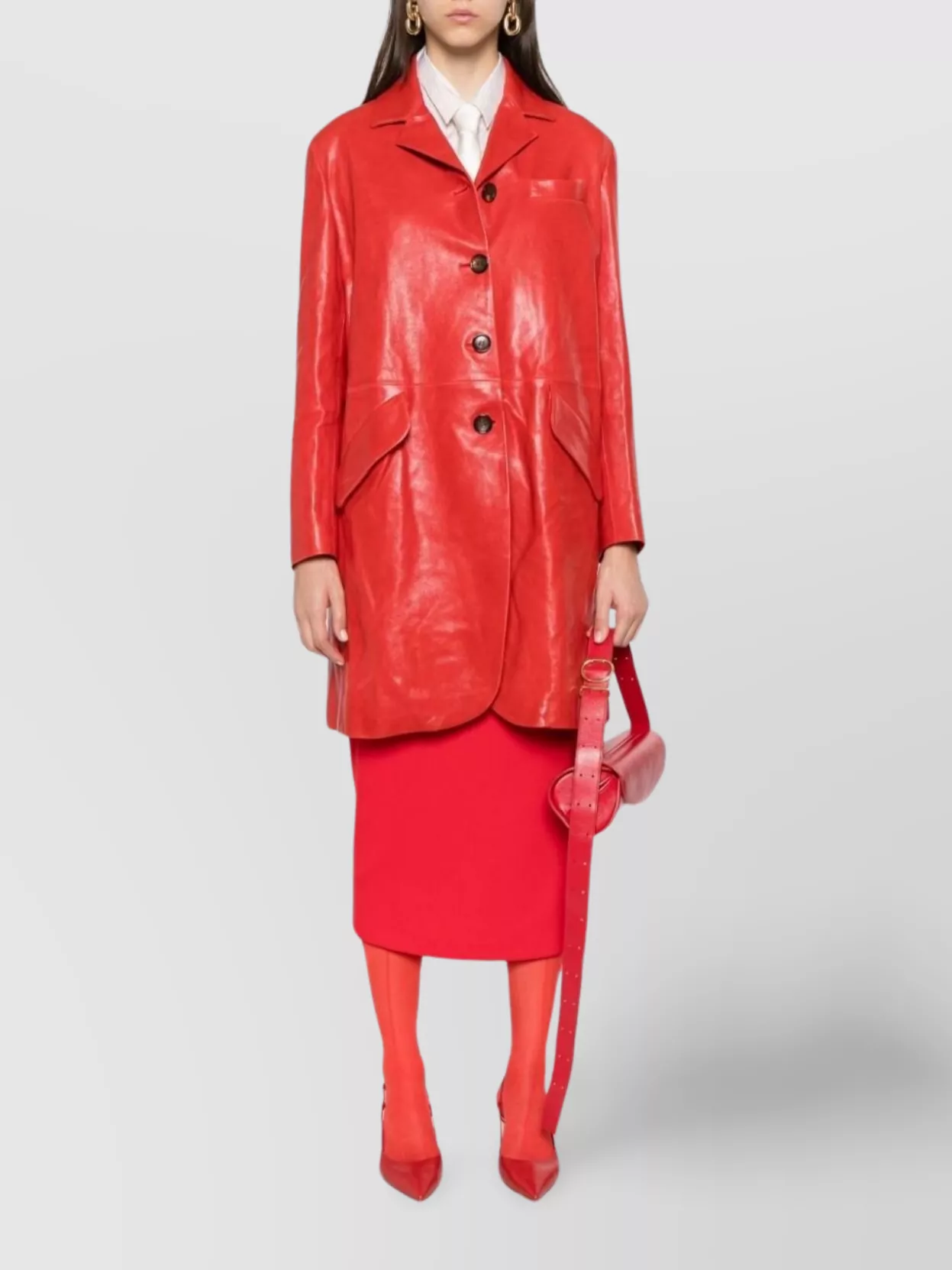 Bally   Glossy lambskin panelled coat