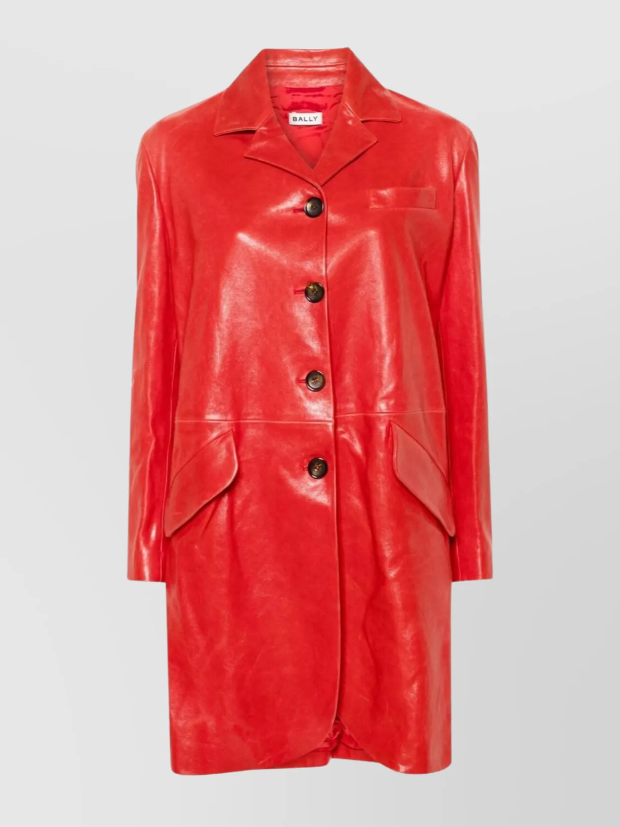 Bally   Glossy lambskin panelled coat