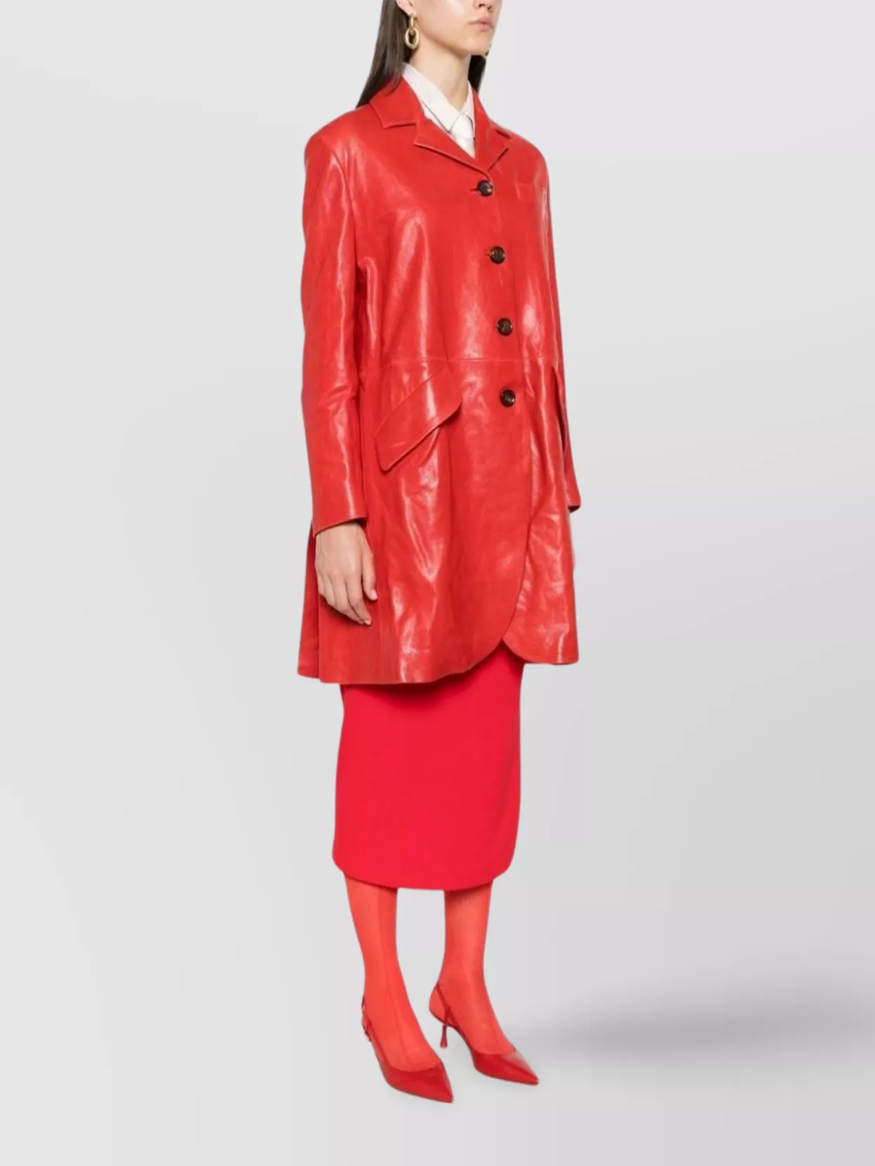 Bally   Glossy lambskin panelled coat