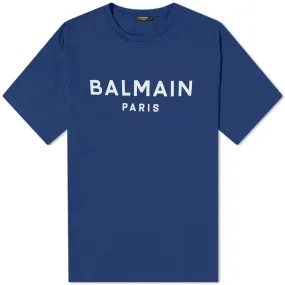 Balmain Paris Logo T-ShirtNavy & White