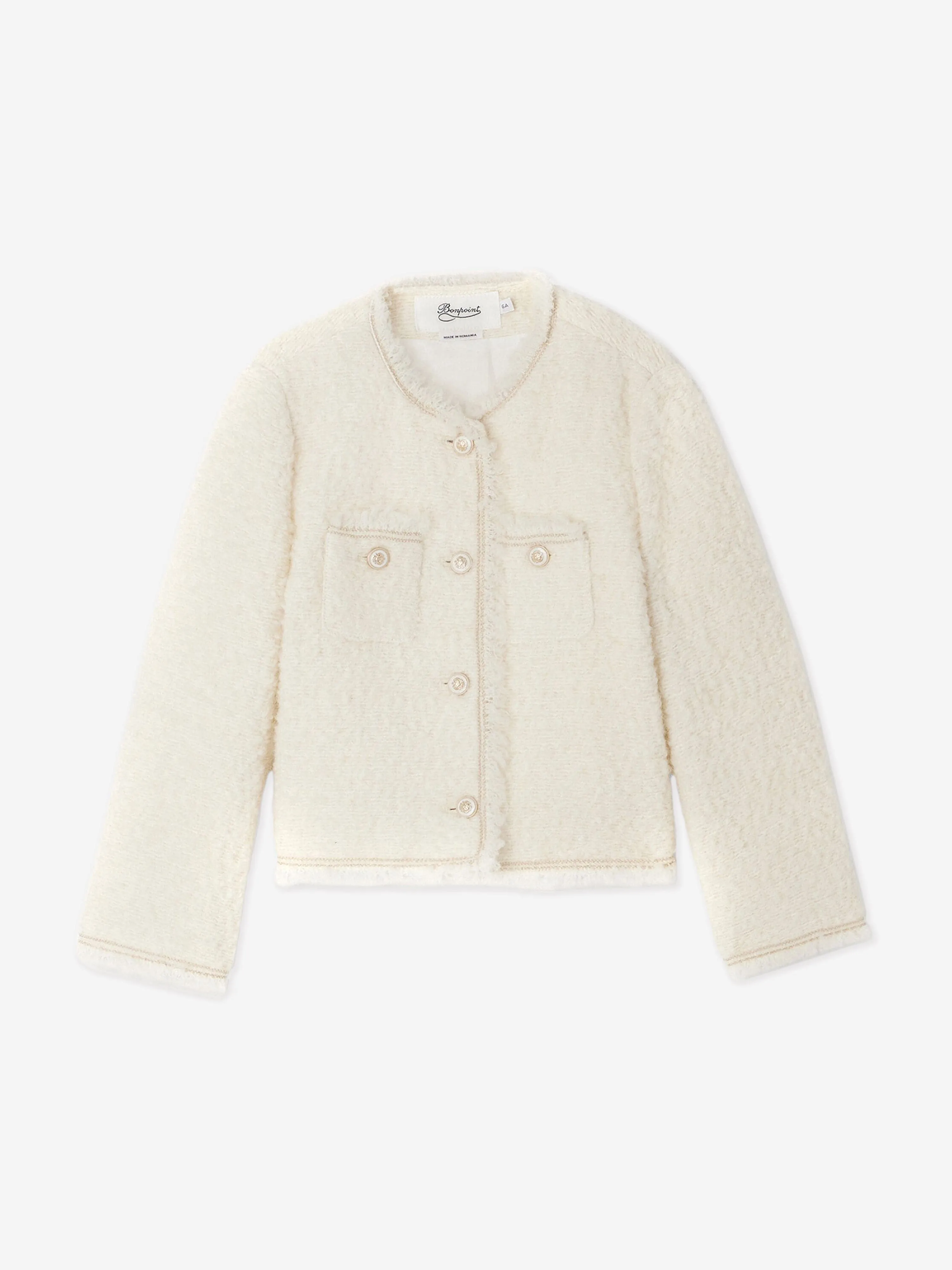 Bonpoint Girls Giacinta Jacket in Ivory