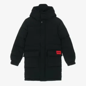 Boys Black Hooded Puffer Coat