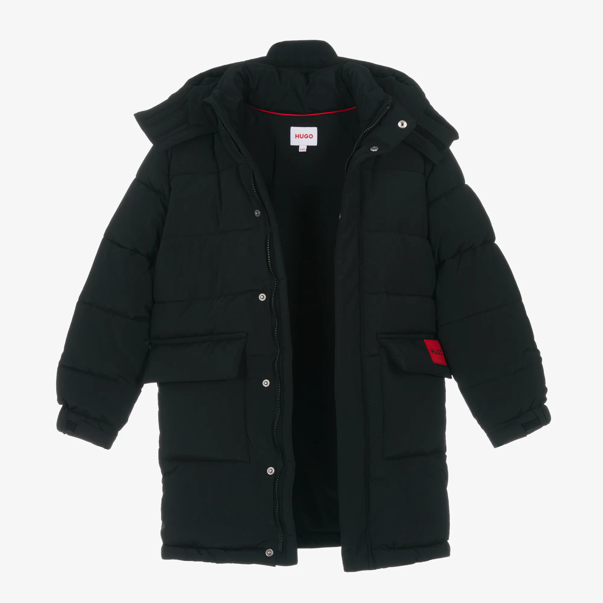 Boys Black Hooded Puffer Coat