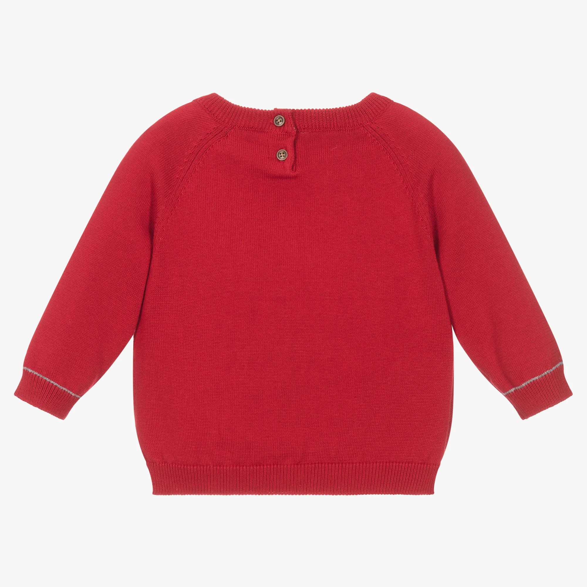 Boys Red Cotton Knitted Sweater