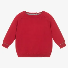 Boys Red Cotton Knitted Sweater