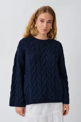 Cable knitted sweater