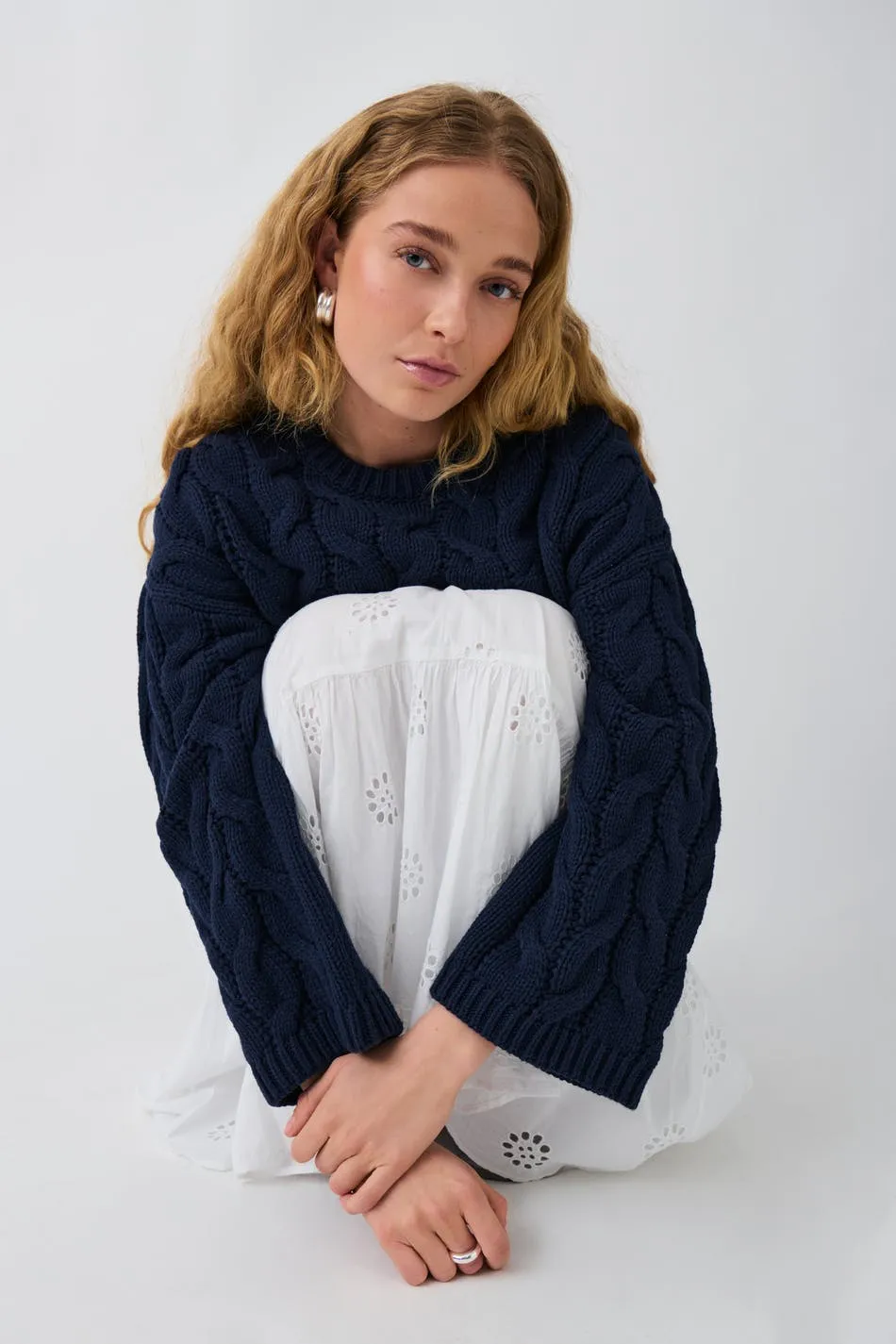 Cable knitted sweater