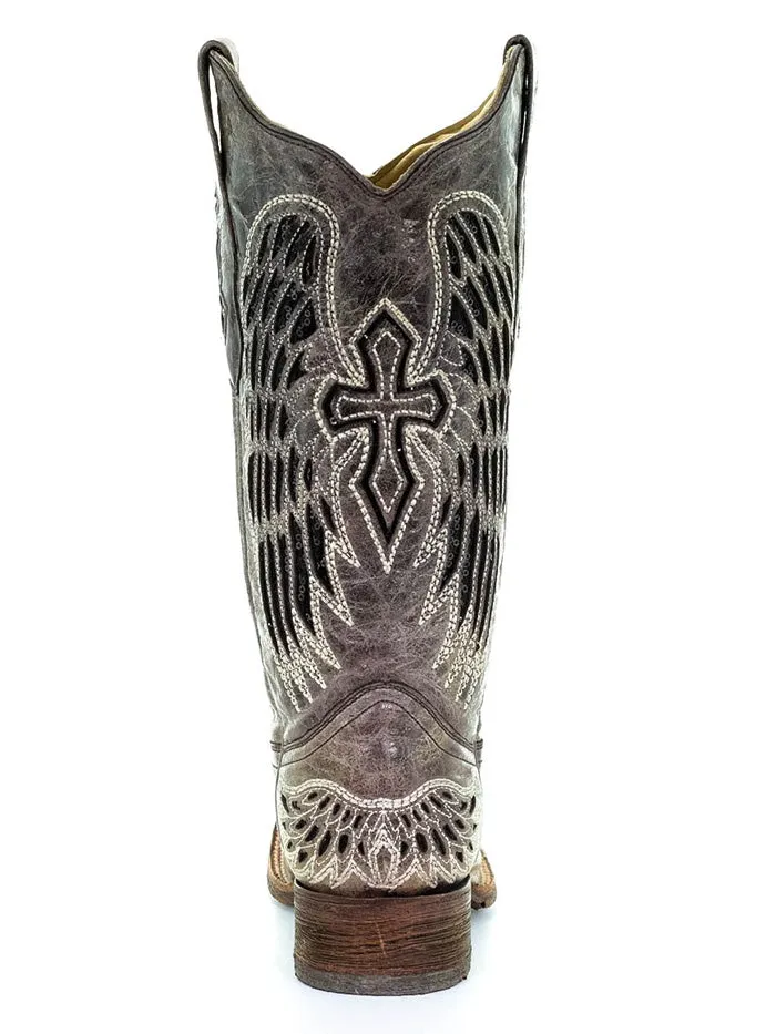 Corral A1197 Ladies Wing and Cross Cowhide Western Boot Brown and Black