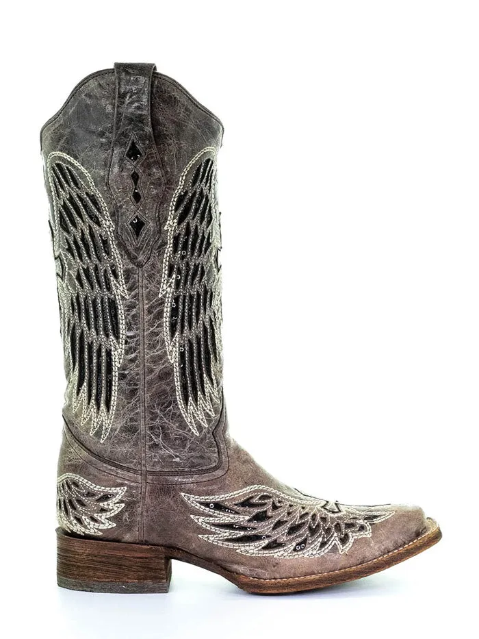 Corral A1197 Ladies Wing and Cross Cowhide Western Boot Brown and Black