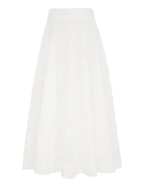 Crush Embroidered Midi Skirt