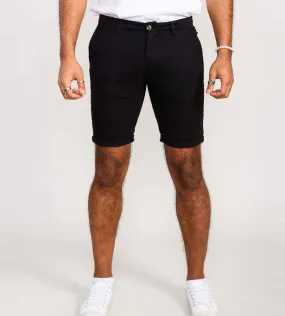 D555 Mens Black Stretch Chino Shorts (NELSON 2)