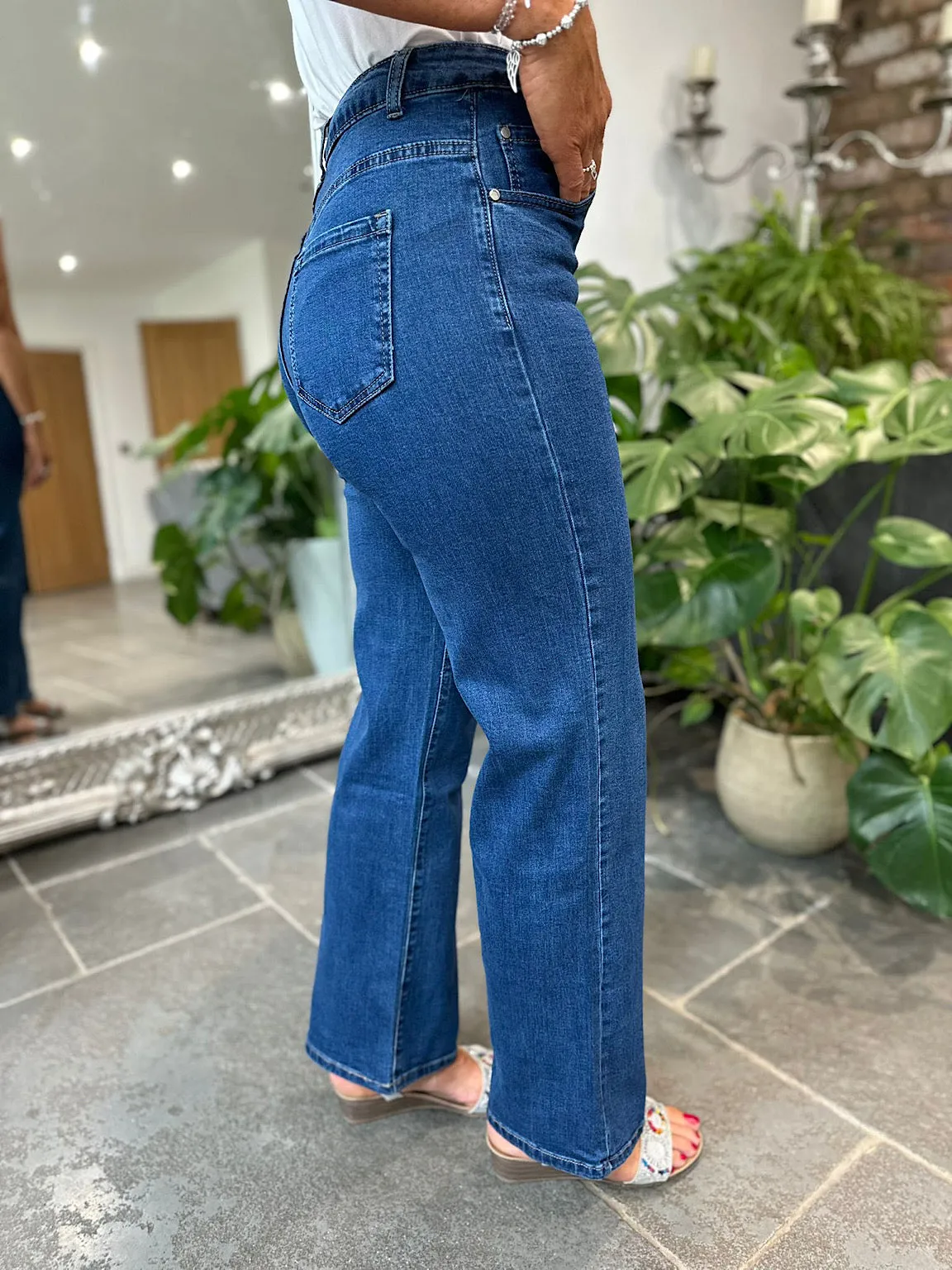 Dark Denim Wide Leg Jeans