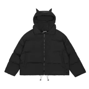 Devil Horn Hooded Puffer Jacket