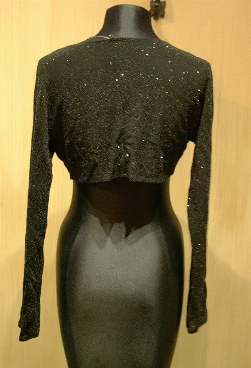 Elizabeth Gillette Black Sparkle Shrug/Bolero Top