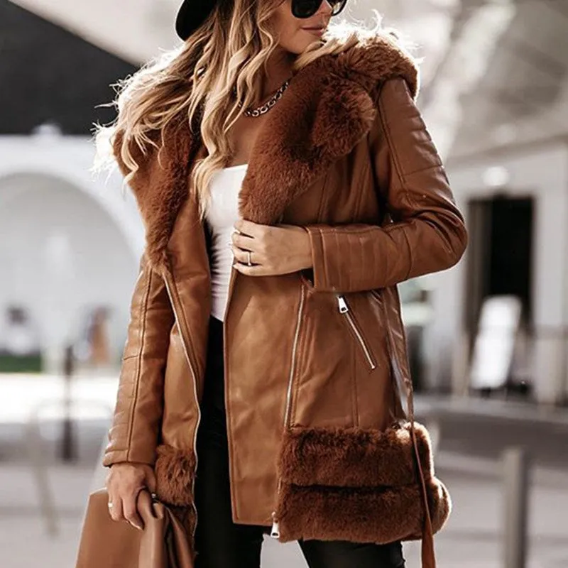 Fashion Women Leather Coats Jackets