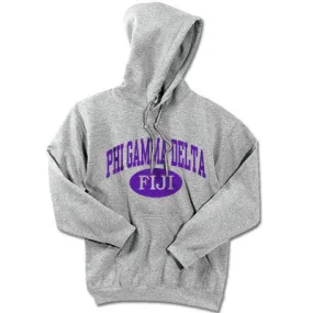 FIJI Phi Gamma Delta Hoodie, Printed Vertical Arc Design - G185 - CAD