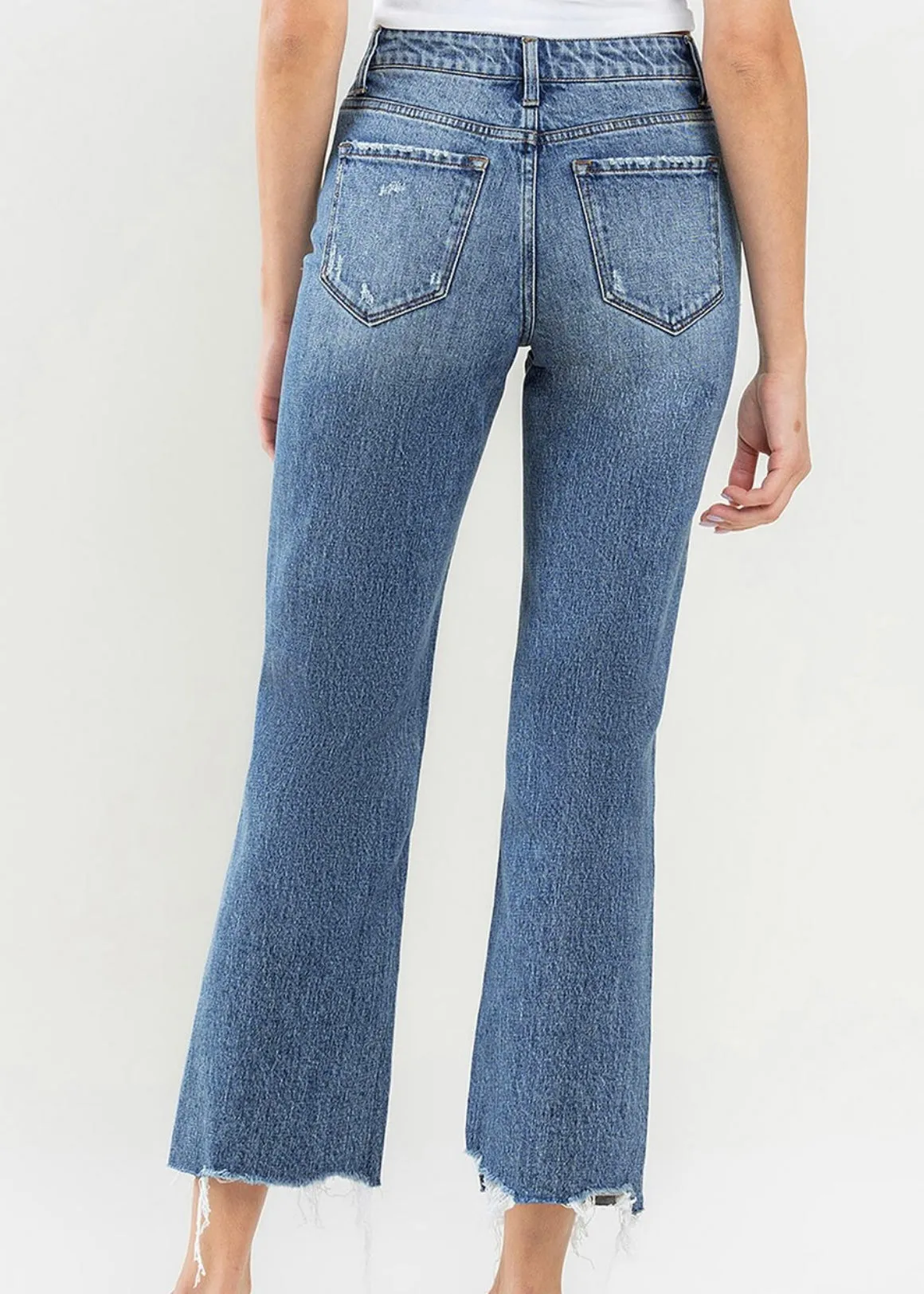 FINAL SALE - Vervet Olivia High Rise Wide Leg Destructed Hem Jeans