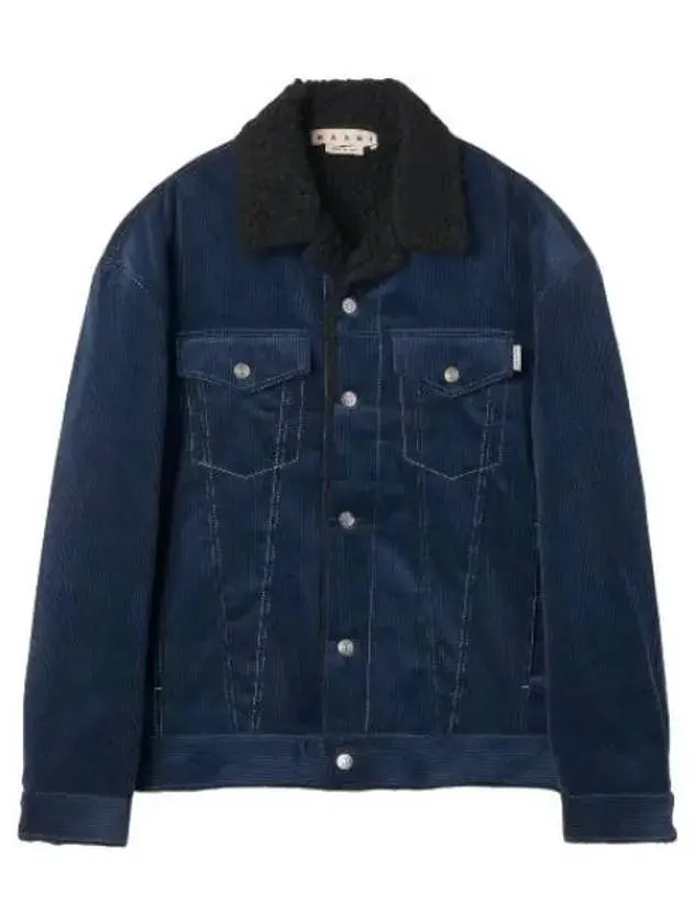 fur collar jacket blue jumper