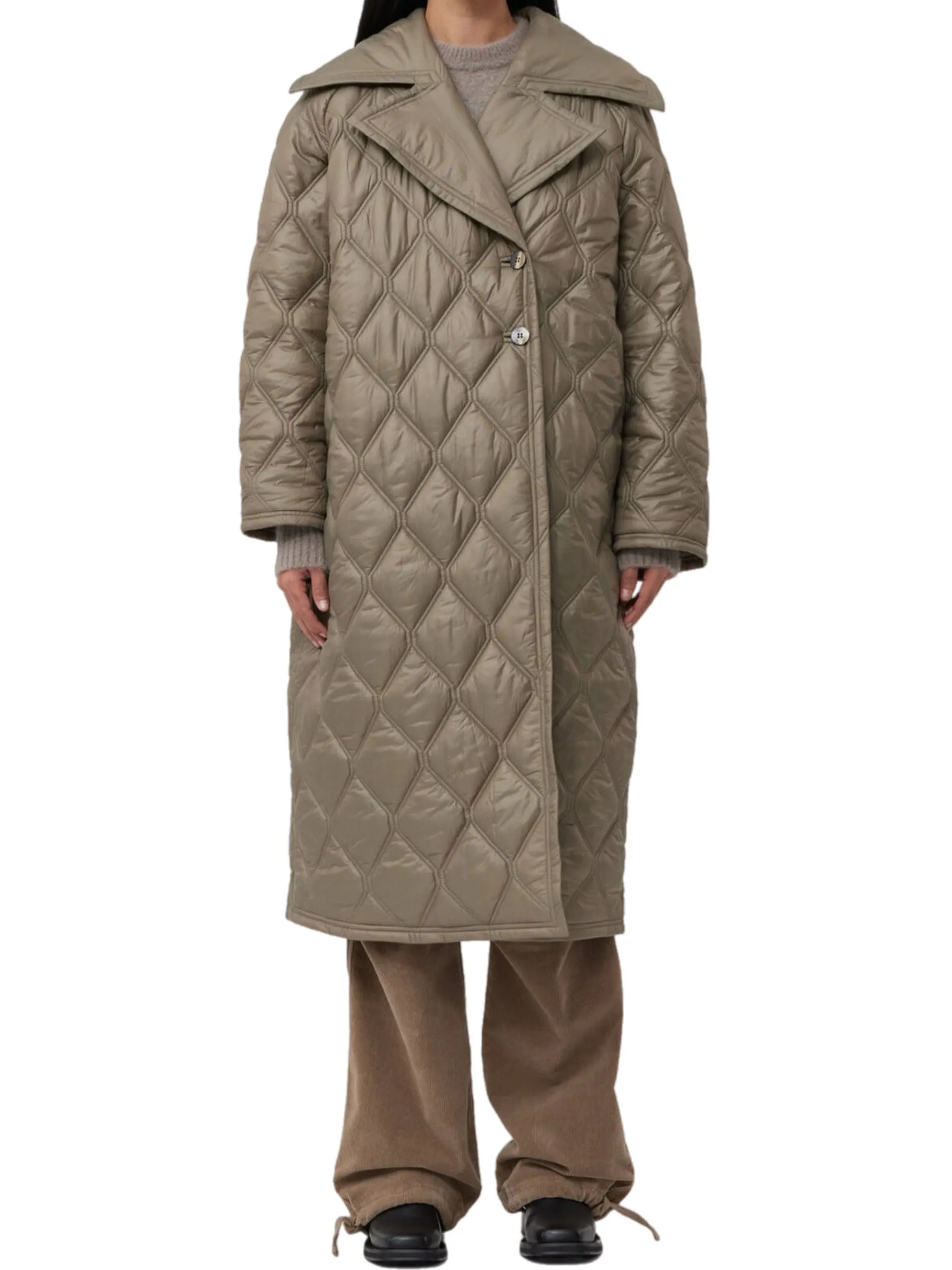 Ganni Shiny Quilt Coat