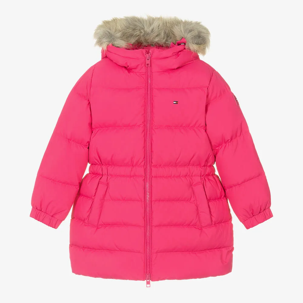 Girls Pink Down Padded Coat