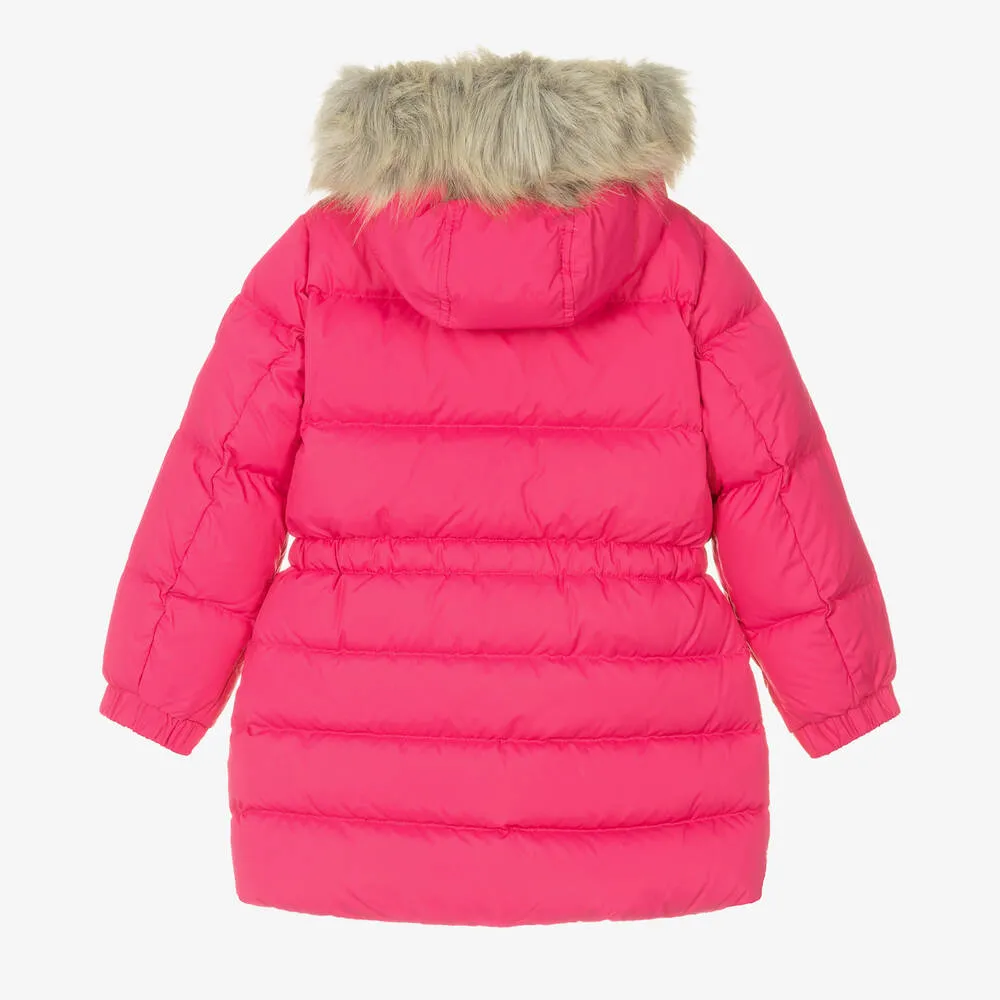 Girls Pink Down Padded Coat