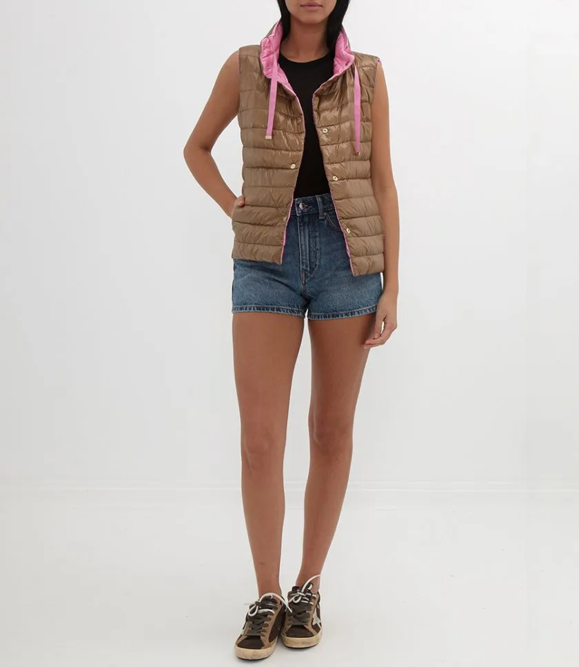 HERNOREVERSIBLE SLEEVELESS JACKET IN NYLON ULTRALIGHT