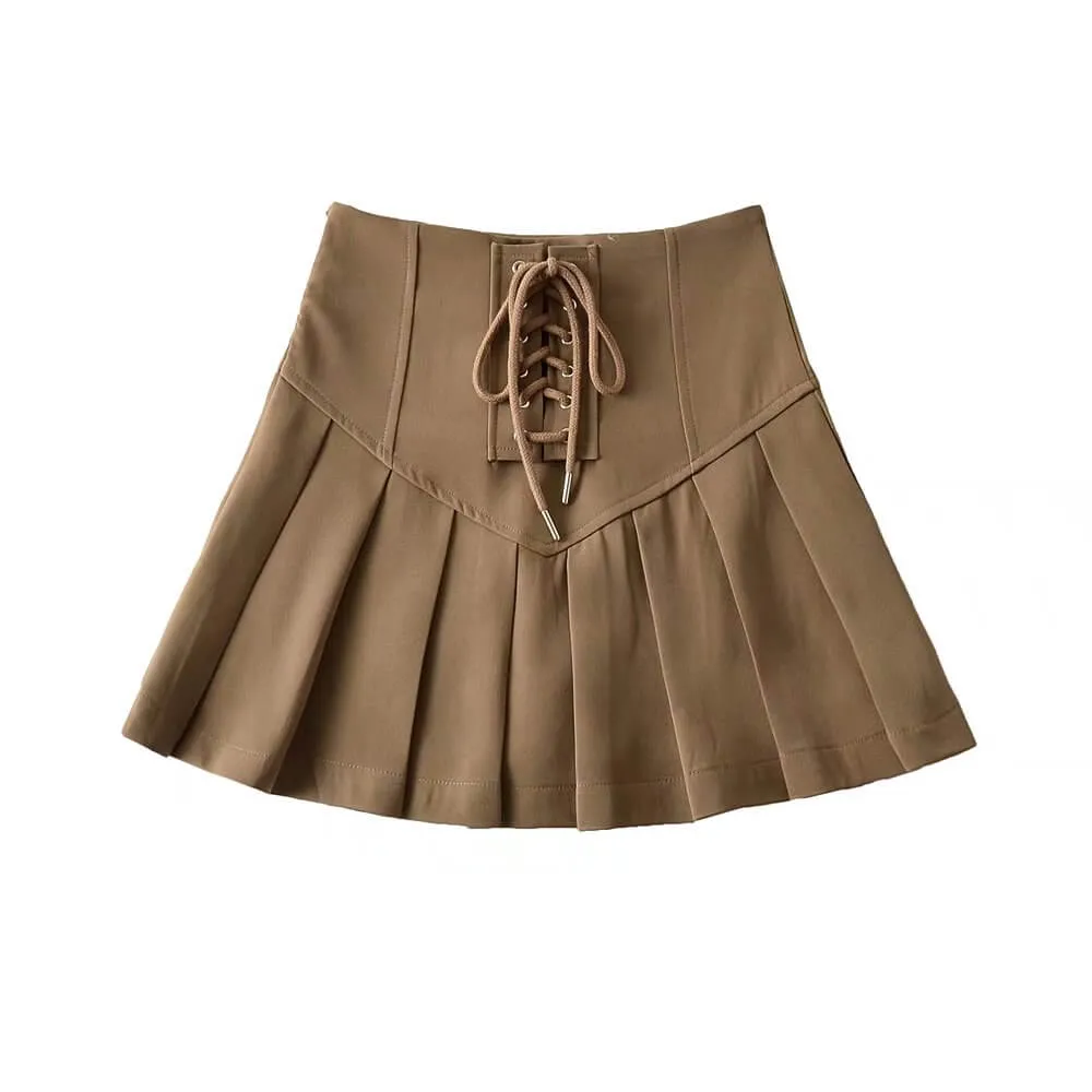 High waisted Spicy Girls College style pleated skirt BY9130