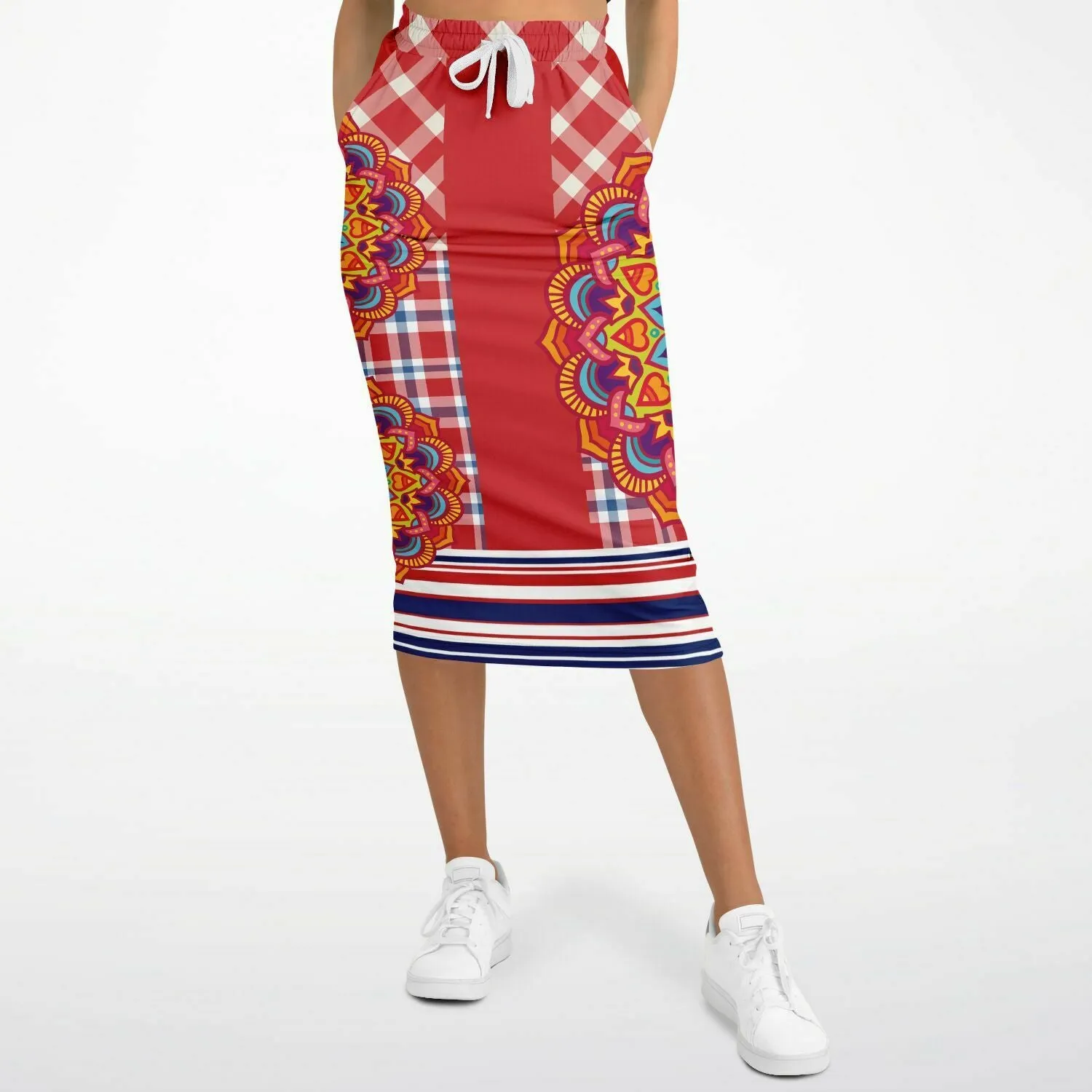 Hippy-Dippy Plaid Long Pocket Skirt