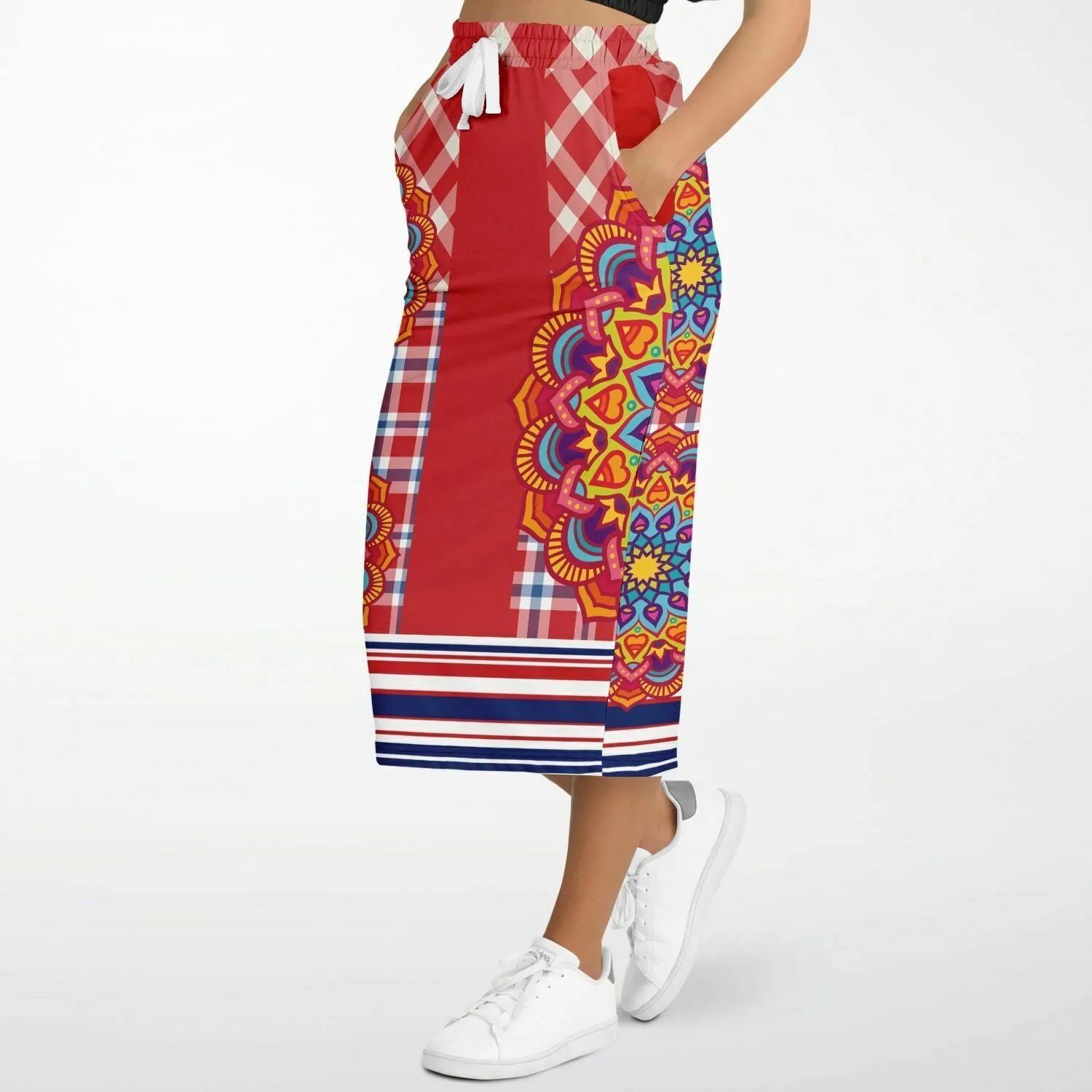 Hippy-Dippy Plaid Long Pocket Skirt