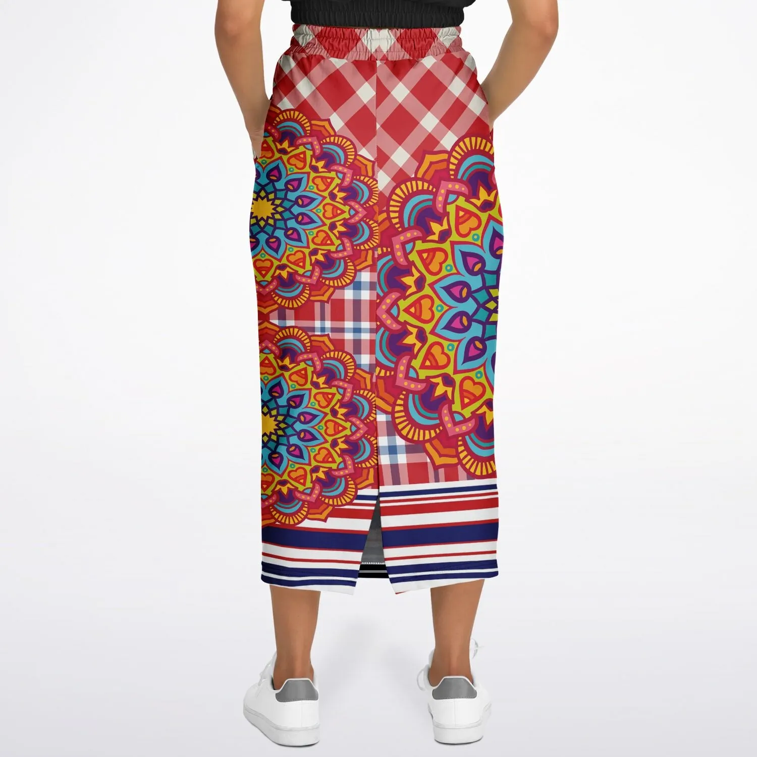 Hippy-Dippy Plaid Long Pocket Skirt