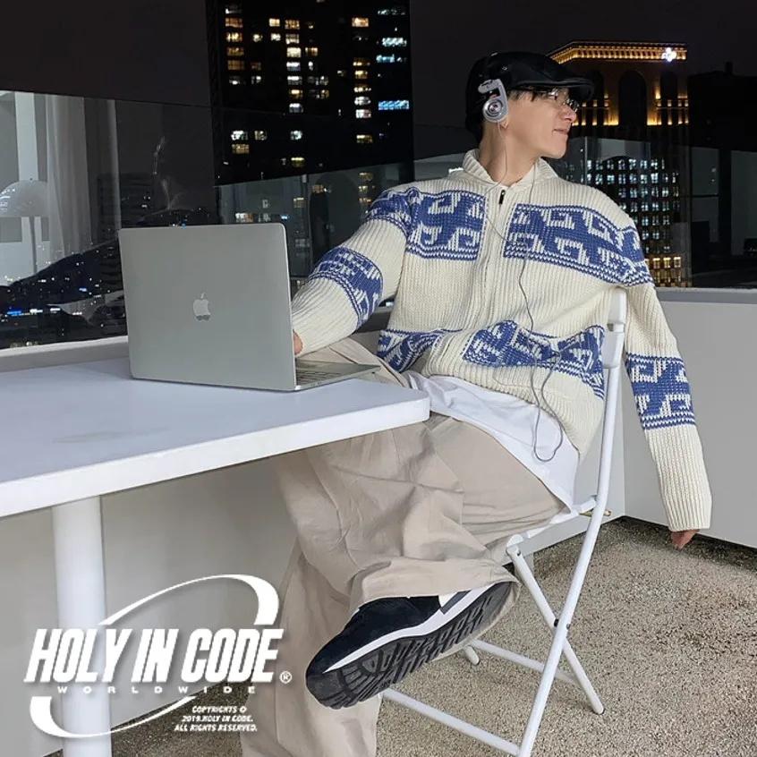 HOLY IN CODE  |Unisex Street Style Long Sleeves Cotton Oversized Sweaters