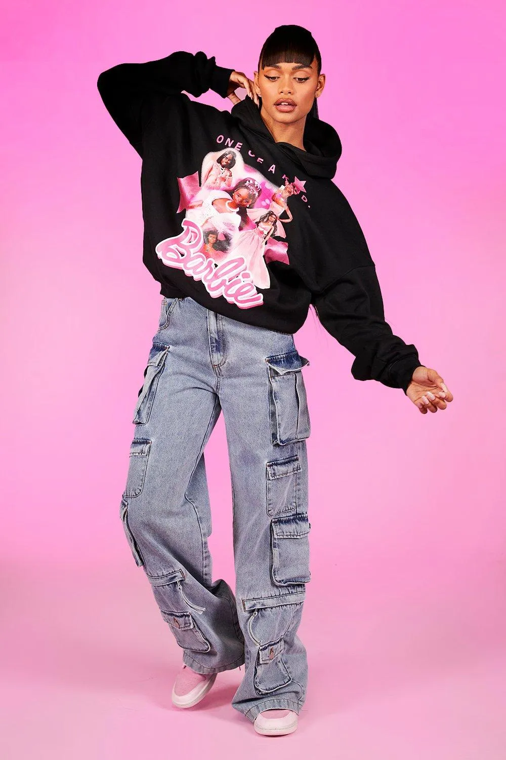 Hoodies & Sweatshirts | Barbie One Of A Kind Graphic Oversized Hoody | boohoo