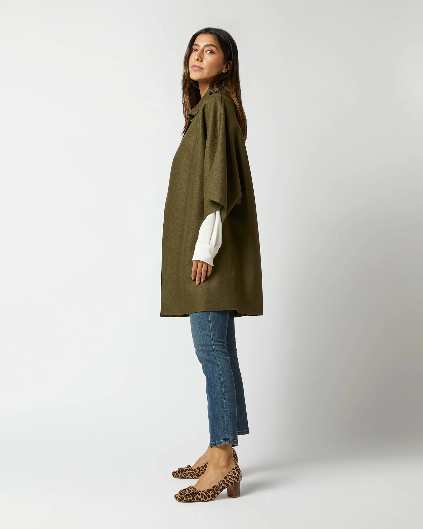 Kimono Coat in Moss Green