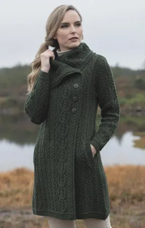 Ladies Aran Chunky Collar Coat