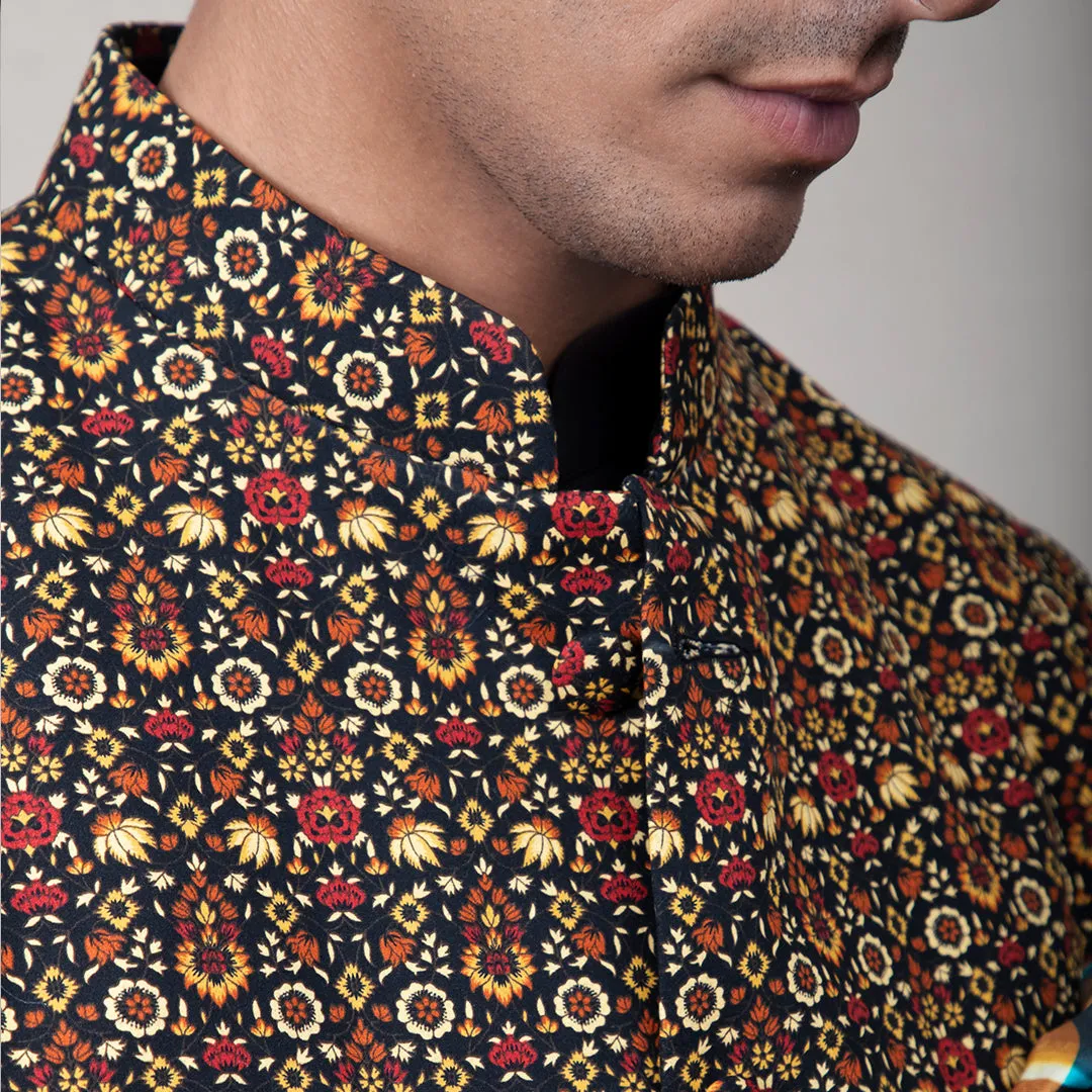 Lekh Printed Nehru Jacket