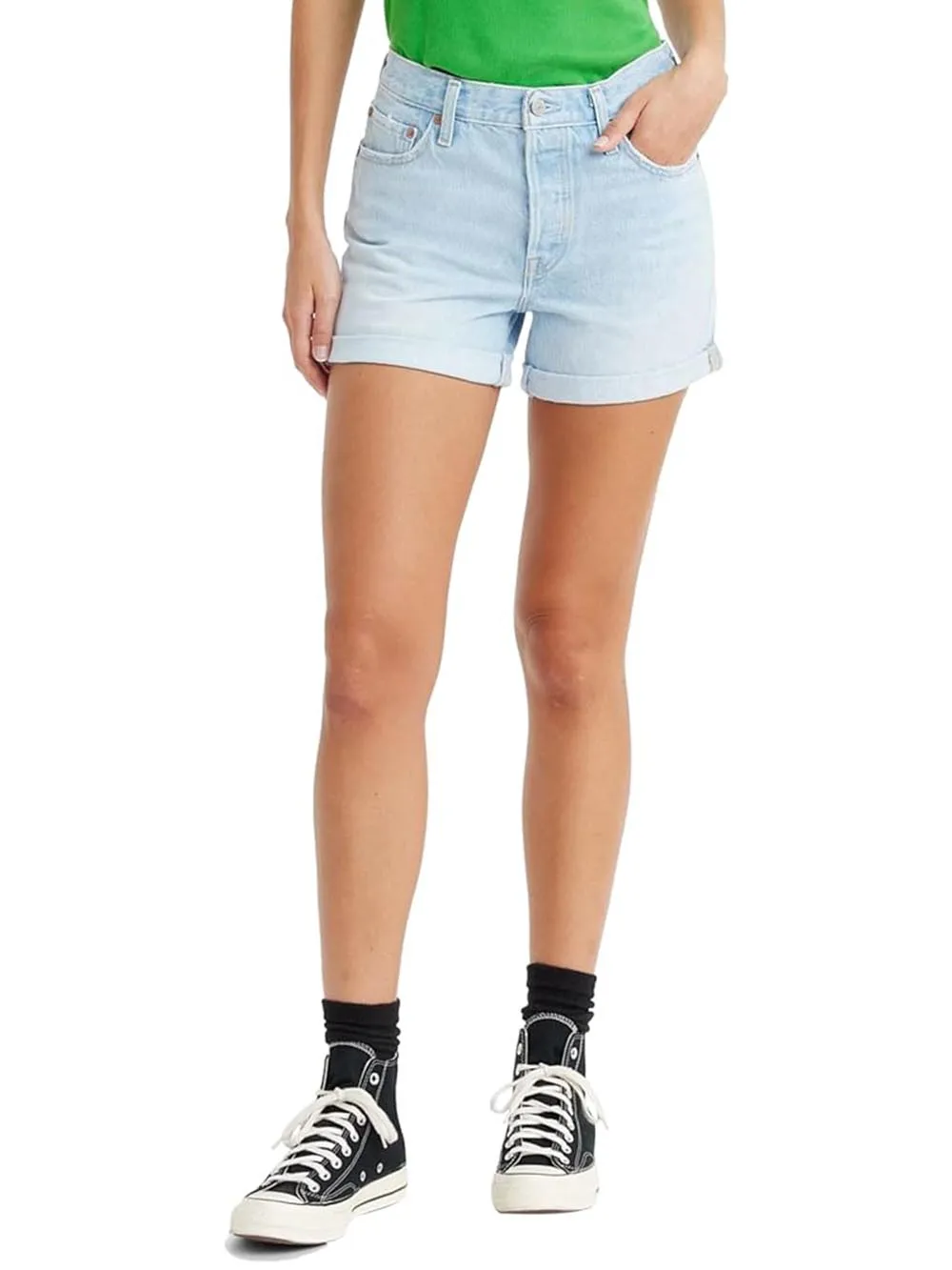 Levi's Shorts Donna 501 Rolled Short 29961 Chiaro