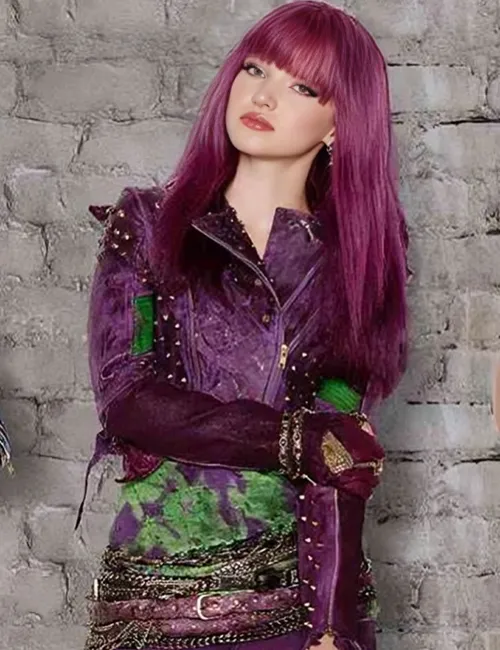 Mal Descendants Costume Purple Leather Jacket - William Jacket