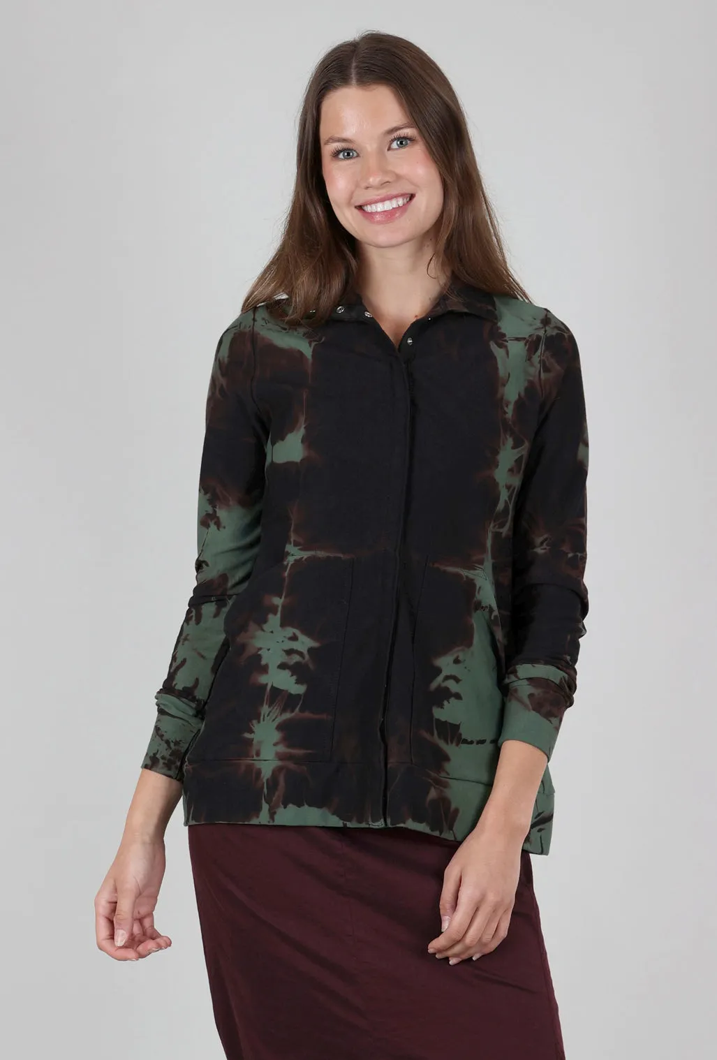 Mock Fold Dye Jacket, Olive