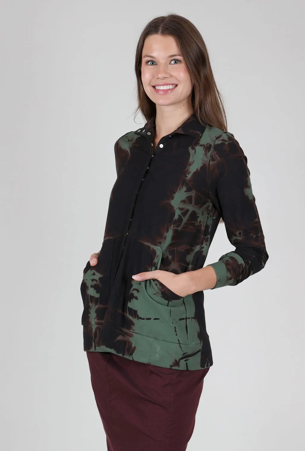 Mock Fold Dye Jacket, Olive