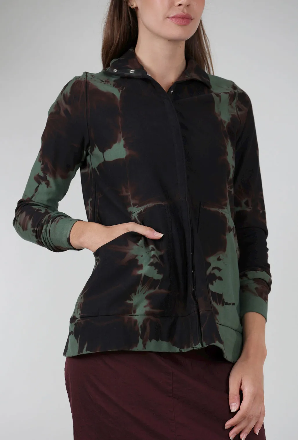 Mock Fold Dye Jacket, Olive