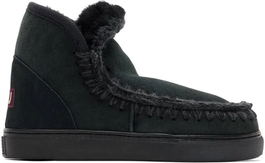 Mou Black Sheepskin Boots