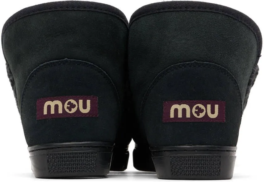 Mou Black Sheepskin Boots