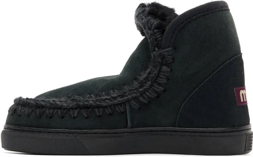 Mou Black Sheepskin Boots