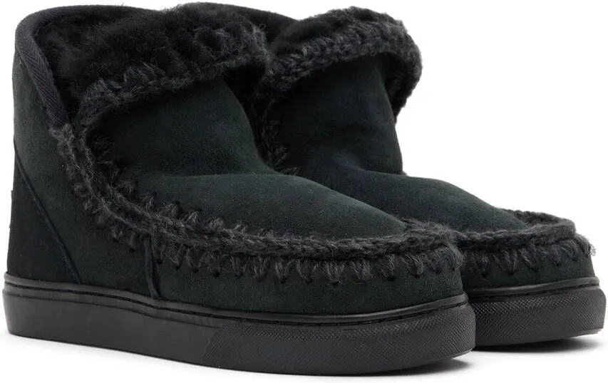 Mou Black Sheepskin Boots